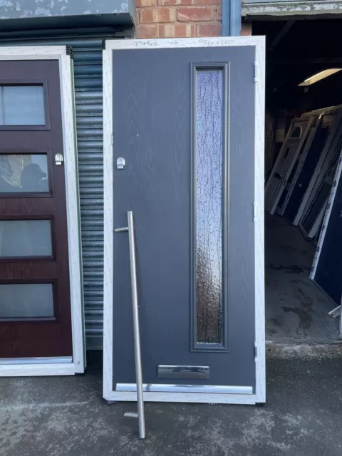 Brand New Stunning Anthracite Grey Composite Door In White Frame- 940 x 2110 Mm