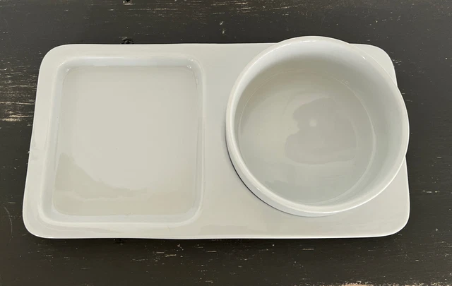 Juego de tazón de sopa blanco y bandeja de plato sándwich blanco BIA Cordon azul blanco