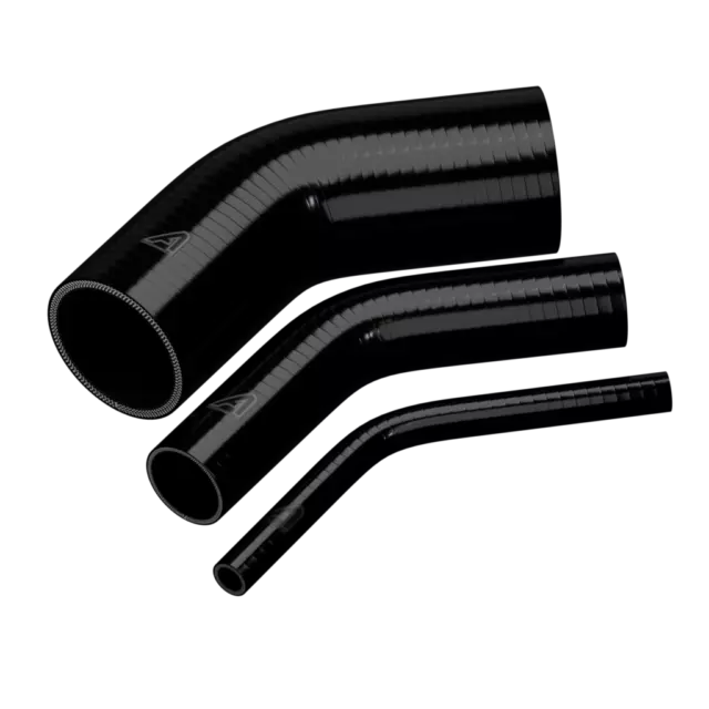 Intercooler Lega Universale Alluminio Tubo Gomito & Tubo Silicone Nero Tubazioni 2