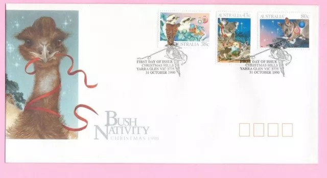 AUSTRALIA  FDC 1990 - CHRISTMAS - BUSH NATIVITY - Shs Christmas Hills, VIC