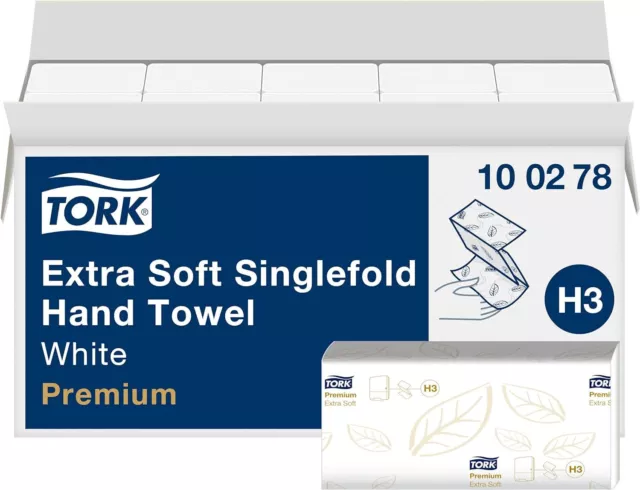 Tork H3 Premium Zigzag Fold Soft Hand Towels/Tissues 15 X 200 Sheets 100278 X2