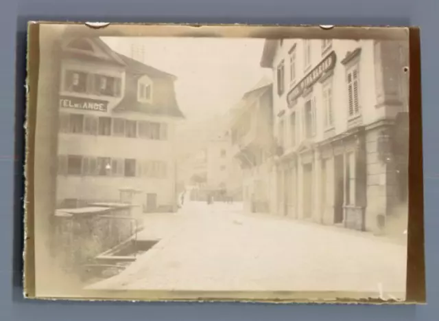 Suisse, Hôtel Winkelried et Hôtel de l&#039;Ange  Vintage citrate print.   Tir