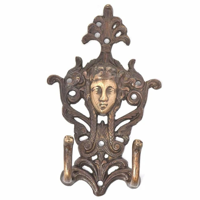 Wall Mounted Hanger Multicolor Antique Coat Rack Brass Wall Hook Double Hat Rack