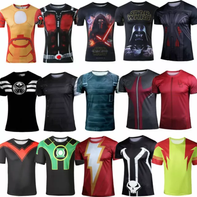 Super Héro Marvel Sous-vêtement De Compression T-shirt Hommes Sport Cyclisme 2