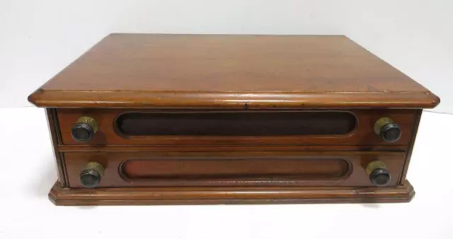 Two-Drawer Spool Cabinet Turned Into Jewelry Box Felt Lined Trays