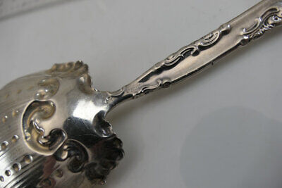 Fine Roses and Scrolls Sterling Lg Berry Spoon  by  Whiting  ca-1890  RARE 8