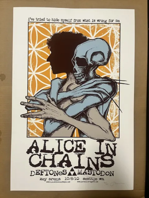 Alice In Chains Concert   Poster Jermaine Rogers 1st Edition #40/60 Deftones