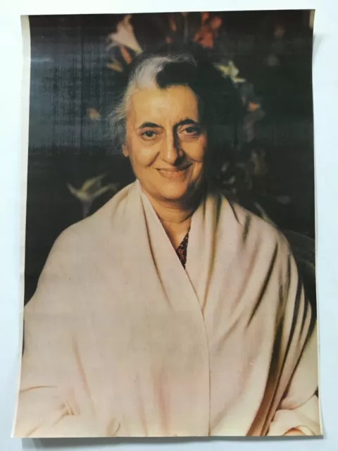 India 1970's Politica Stampa Indira Gandhi 32.4cm x 45.7cm (9364)