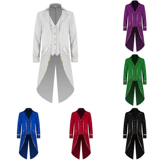 Men Steampunk Tailcoat Victorian Renaissance Gothic Vintage Costume