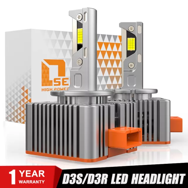 2X LED Headlight Bulbs 200W Replace D3S D3R HID Xenon Super White Conversion Kit
