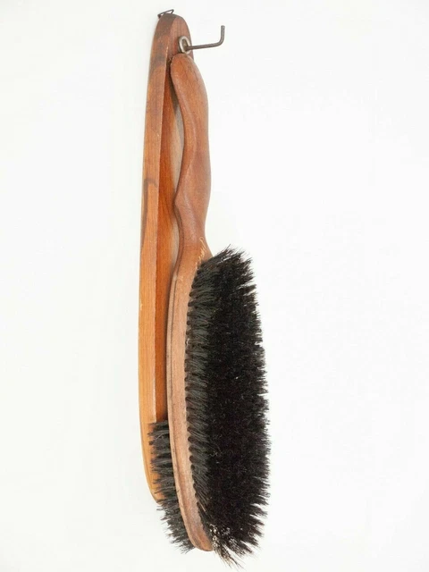 Vintage Clothes Brush Set Hanging Plaque Wooden Mid Century Wall Mounted Shoe MC