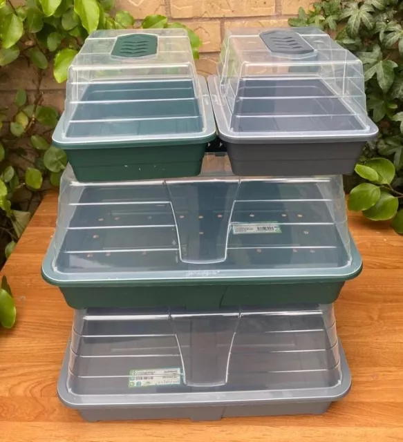 Complete Propagator Starter Kit - 2 Seed trays 2 Gravel trays 4 Propagator Lids 2