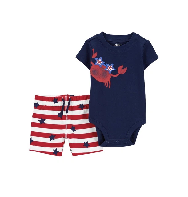 Carters Child of Mine Baby Boy Patriotic Bodysuit and Pant Set size Preemie New