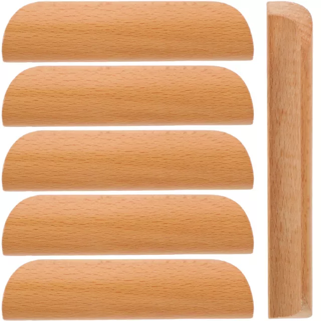 6 Pcs Wooden Cabinet Pull Handles for Drawers Pulls Hardware Closet Clothing
