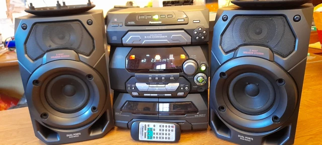PANASONIC SA-AK17 5CD Radio Stereo System With Remote, Cassettes Not ...