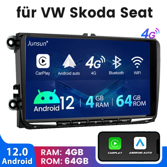 Für VW GOLF 5 6 Touran Tiguan EOS Autoradio DAB+ Android 12 Carplay GPS WIFI RDS