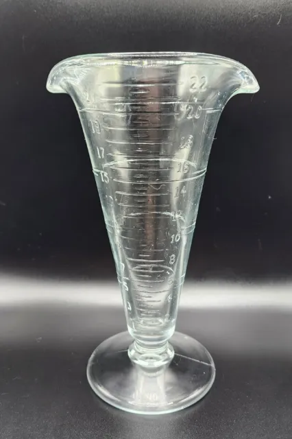 Antique Thock Glass Apothecary Measuring Beaker Funnel 7in