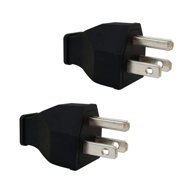 2 Pole 3 Wire Straight Blade Plug 15 Amp 125 Volt Grounding Male Extension Cord