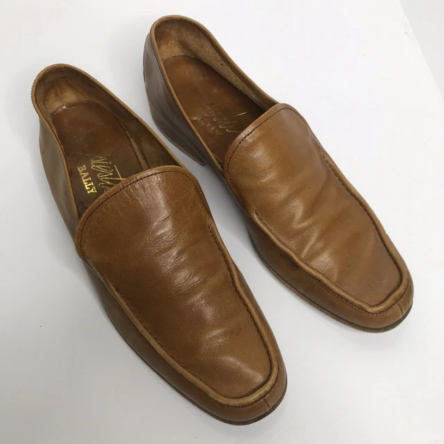 BALLY SIESTA LOAFERS Slip-On Made in Switzerland Cognac  display picture 3