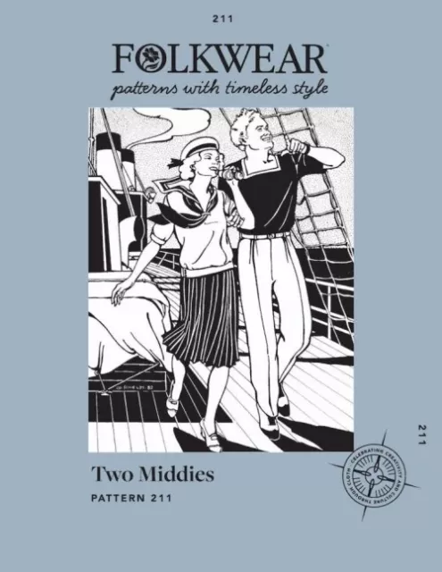 Folkwear Patterns Sewing Pattern Two Middies Top Women, Men