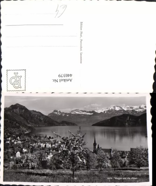 440379,Weggis Totale m. Alpen Bergkulisse Kt Luzern