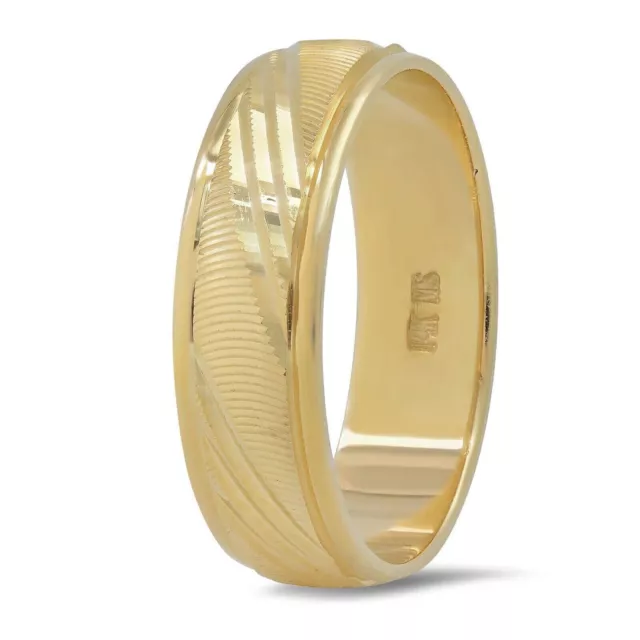 14K Gelbgold Ehering 6 MM Herren Größe 10 Komfort Für Unisex USA Hergestellt