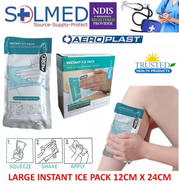 2 X INSTANT ICE PACK PREMIUM AEROPLAST LARGE 12CM x 24CM SWELLING FIRST AID