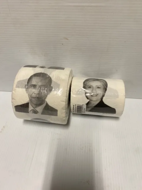 NEW~ Barack Obama & Hillary Clinton Toilet Paper Big Mouth Inc LOT 2