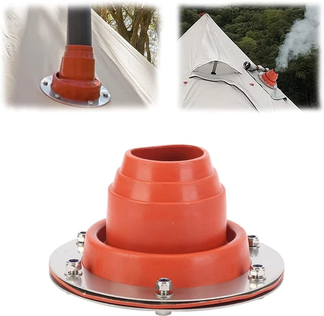 aleawol Tent Flashing Kit Tent Stove Jack Kit with Silicone Pipe Resistant to 3