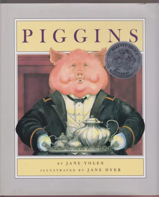 VG Autographed 1987 Hardcover in dj Piggins by Jane Yolen illustrated Jane Dyer