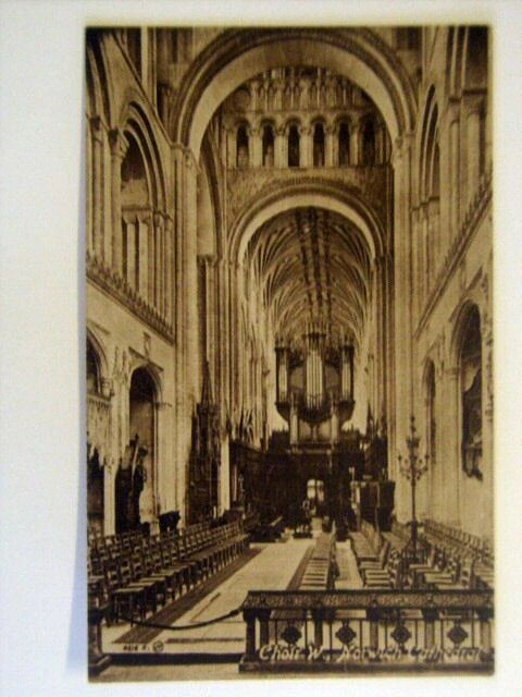 Choir west, Norwich Cathedral old postcard