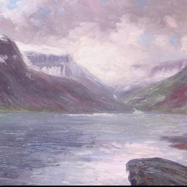 Pfister Oskar um 1910 Norway Landschaft Norwegen Fjord Norge Noreg MEER Wolken