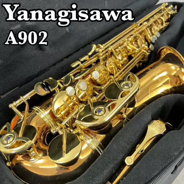 YANAGISAWA A-902 Alto Saxophone Bronze Elegant Ligature Pad Saver Key Gold