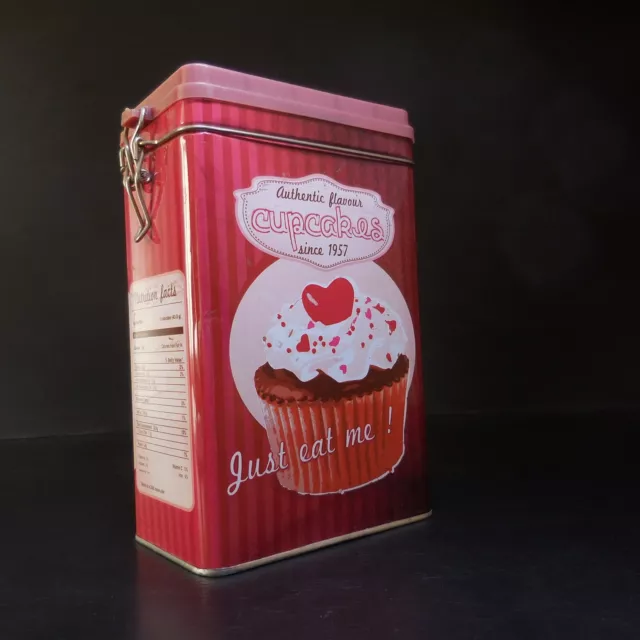 N9534 Box Metal Cupcakes Design Vintage Cmp-10 Paris France Power Biscuit