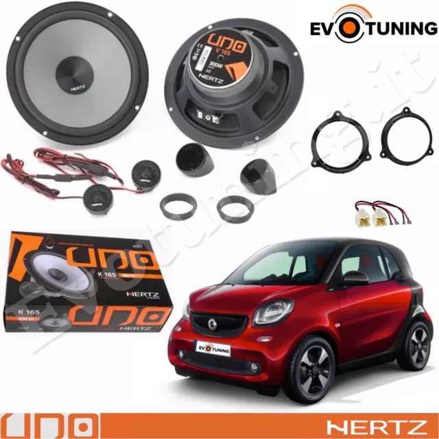 Kit 4 Casse Altoparlanti Hertz K 165 Anteriori per Smart Forfour 453 dal 2014>