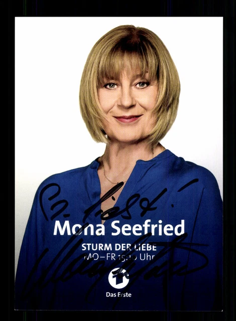 MONA SEEFRIED STURM der Liebe Autogrammkarte Original Signiert + F