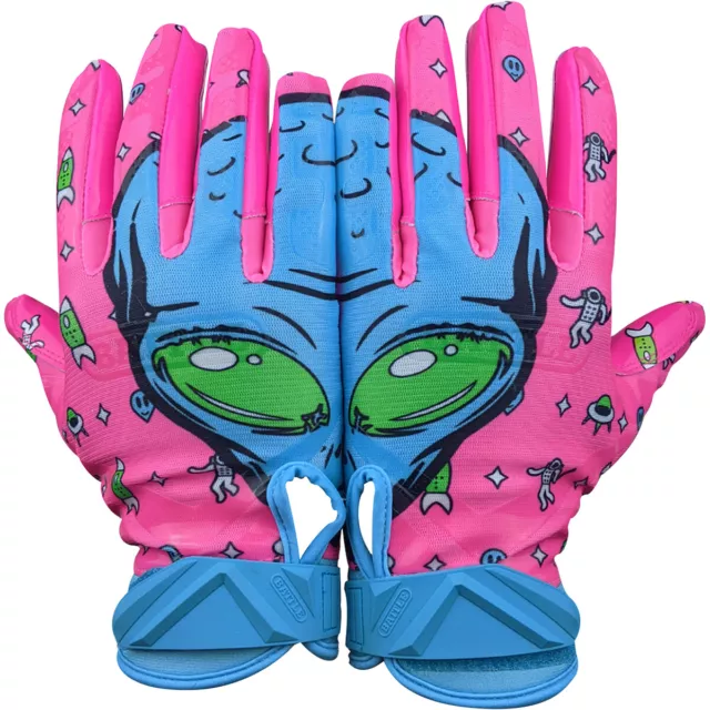 Battle Sports Adult Alien Cloaked Football Receiver Gloves - Pink