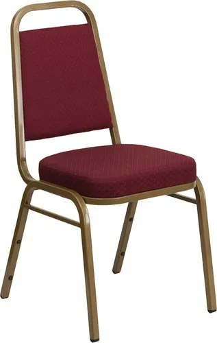 10 PACK Banquet Chair Burgundy Color Fabric Restaurant Chair Trapezoidal Back