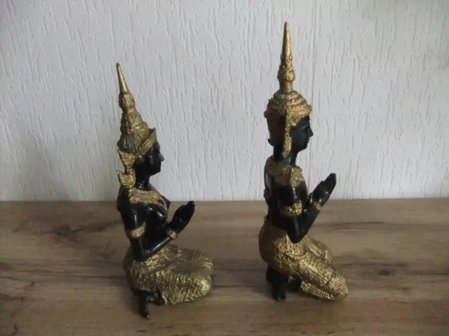 Statues divinité thailandaise en bronze doré 2