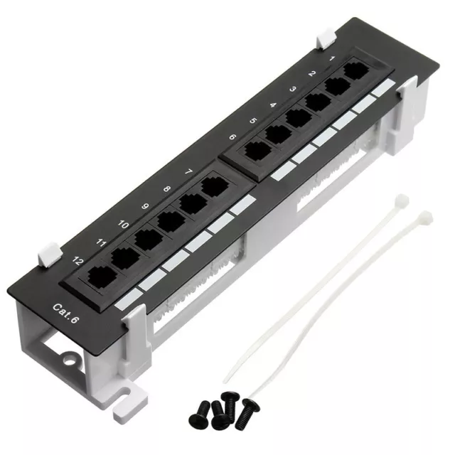 Jeu D'Outils RéSeau 12 Ports CAT6 Panneau de Raccordement RJ45 la Mise en R6499