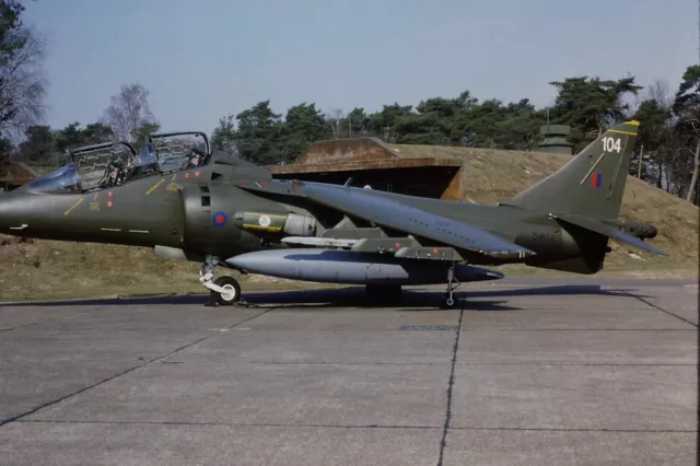 Original 35mm colour slide of Royal Air Force Harrier T10 ZH656/104 2