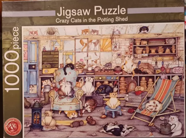 M&S-1000 piece - Crazy Cats in the Potting Shed Linda Jane Smith- jigsaw puzzle