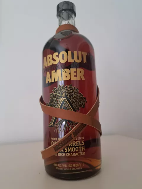 ABSOLUT VODKA Amber Leather Strap / Lederarmband (rare / selten)