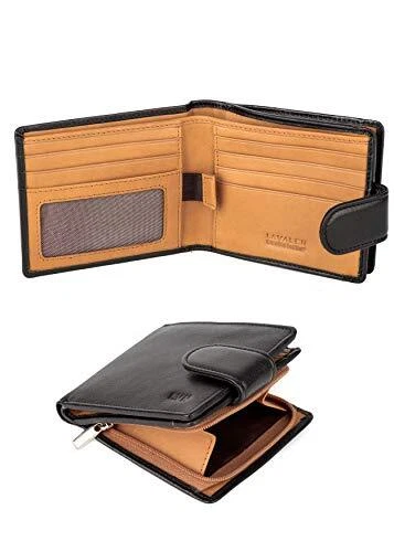 Portefeuille Homme En Vrai Cuir - Tripliant - Protection RFID - Fenêtre Pour Carte D'Identité