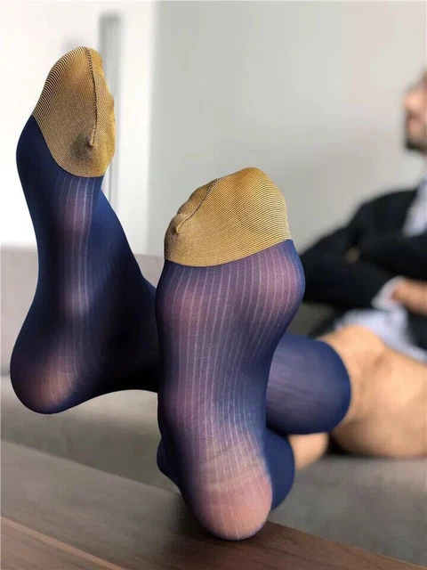 NEOFAN A7 : 1 Paire Fixe-chaussettes + 2 Paires Chaussettes Fines Bleu Marine - Taille 39-42