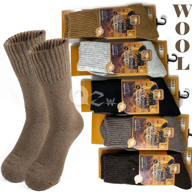 3 Pairs Mens Heavy Duty Winter Warm Merino Lambs Wool Boots Thermal Socks