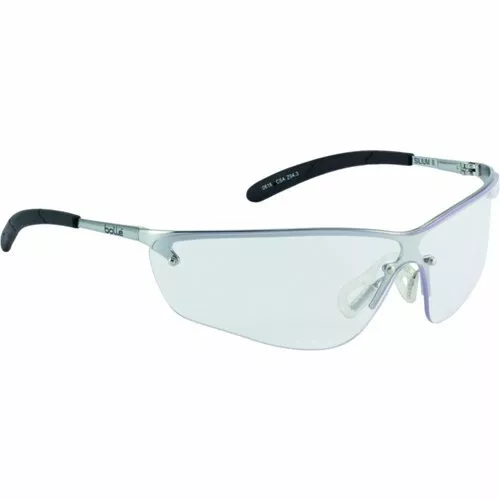 Bolle Silium II Clear Safety Glasses - Curved metal frame Safety Specs (BOSILPSI
