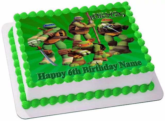 Teenage Mutant Ninja Turties Real Edible Icing Round Cake Topper  Frosting Sheet