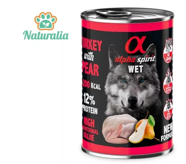 UMIDO Alpha Spirit dog 400 g - TACCHINO con PERA