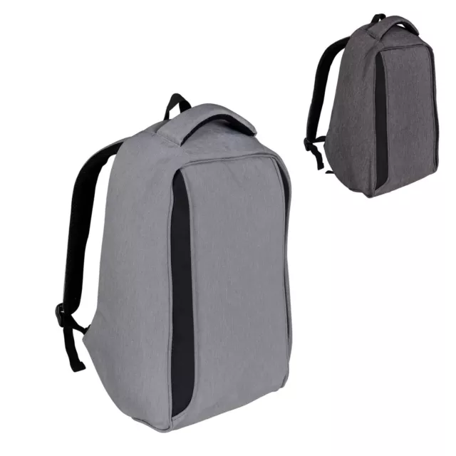 Grey Backpack Laptop Bag Rucksack Work College School Travel Waterproof Padded